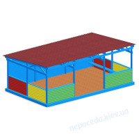 Детский навес (беседка) для садов 5х8 м со скамейками