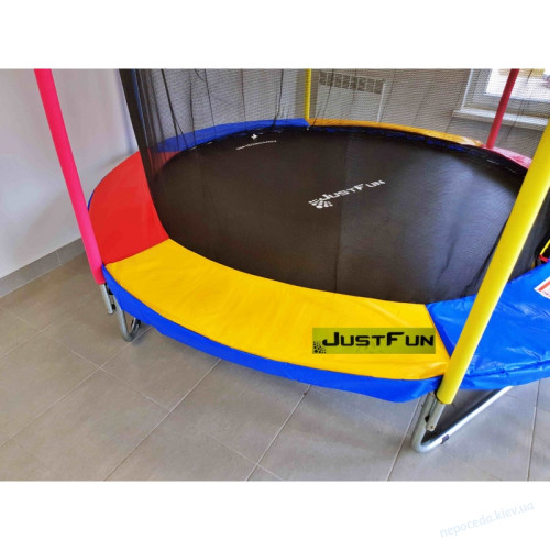Батут Just Fun 305см MULTICOLOR сеткa внутренняя + лесенка, фото 6