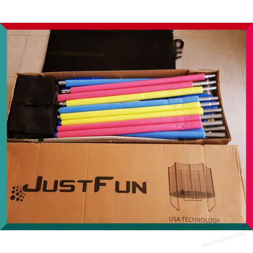 Батут Just Fun 305см MULTICOLOR сеткa внутренняя + лесенка, фото 1