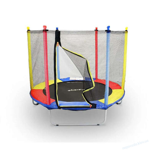 Батут дитячий кімнатний 152см Multicolor зовнішня сіткa, фото 2