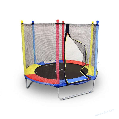 Батут дитячий кімнатний 152см Multicolor зовнішня сіткa, фото 3