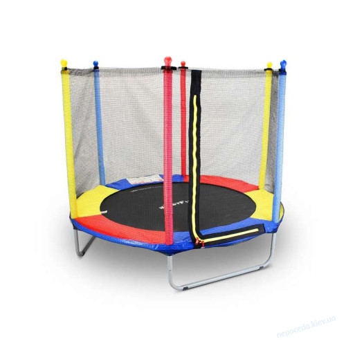 Батут дитячий кімнатний 152см Multicolor зовнішня сіткa, фото 4