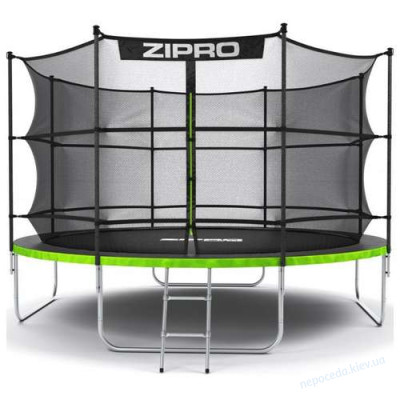Батут Zipro Jump Pro 374 см черно-зеленый с внутренней сеткой