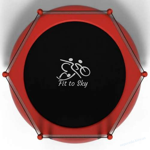 Детский батут FitToSky 152см Black с сеткой красный, фото 1