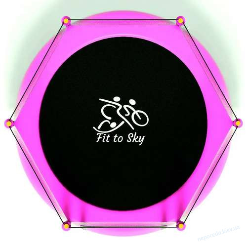 Детский небольшой батут FitToSky 152см Black с сеткой розовый, фото 1