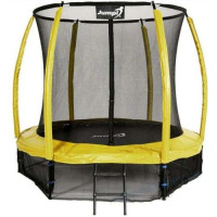 Батут Jumpi Maxy Comfort Plus с внутренней сеткой 252 см желтый до 50 кг