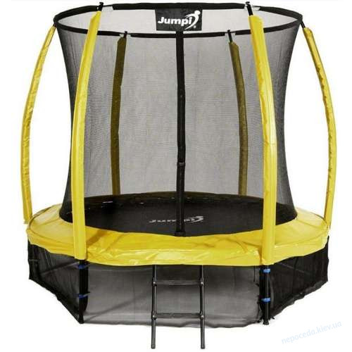 Батут Jumpi Maxy Comfort Plus с внутренней сеткой 252 см желтый до 50 кг
