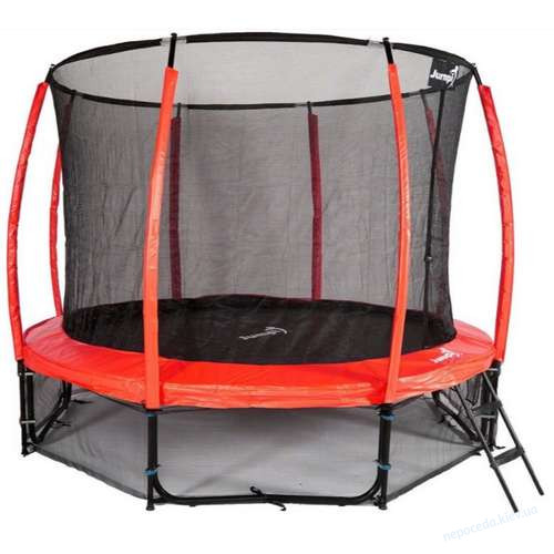 Батут Jumpi Maxy Comfort Plus с внутренней сеткой 312 см красный до 120 кг, фото 3