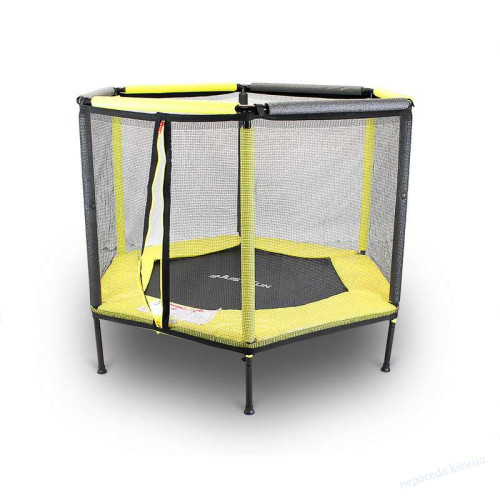 Батут-манеж детский Just Fun 140см Yellow шестиугольный, фото 5