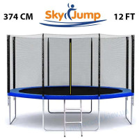 Батут SkyJump 374 см с защитной сеткой и лесенкой