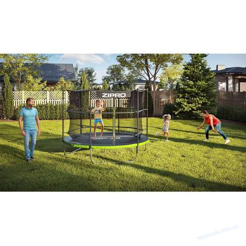 Батут Zipro Jump Pro 252 см (8фут.) чорно-зелений з внутрішньою сіткою, фото 8