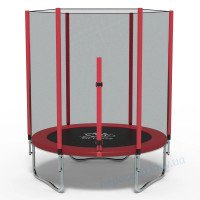 Батут FitToSky 140см с сеткой красный для девочки