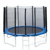 Батут уличный с лесенкой до 120кг  Just Fun 252см Blue