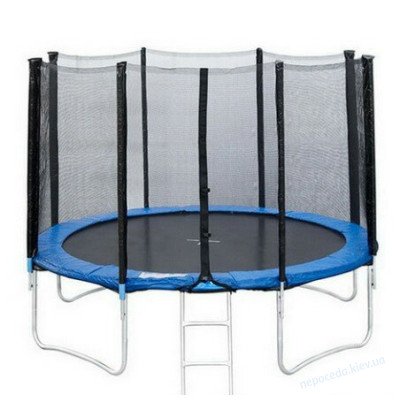 Батут вуличний з драбинкою до 120кг Just Fun 252см Blue