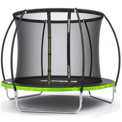 Батут 252 см (8фут.) Zipro Jump Pro Premium з внутрішньою сіткою чорно-зелений