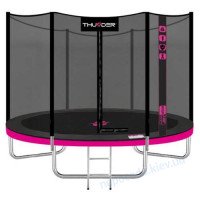 Батут 305 см черно-розовый THUNDER OUTSIDE PRO с наружной сеткой