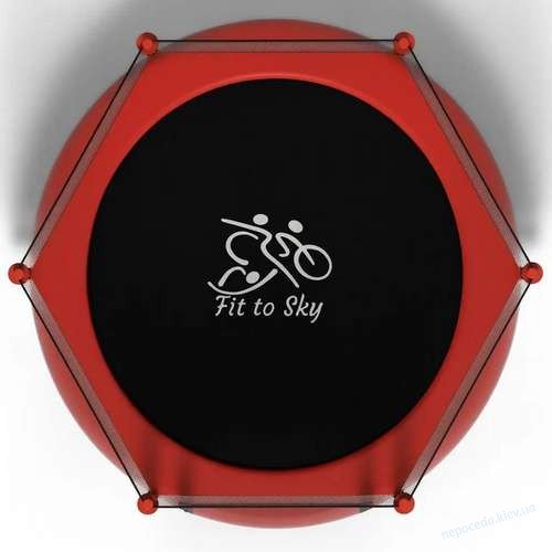 Дитячий батут FitToSky 152см Black з сіткою червоний, фото 1