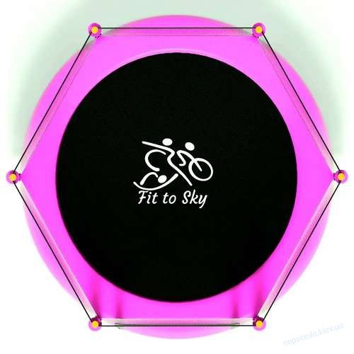 Дитячий невеличкий батут FitToSky 152см Black з сіткою рожевий, фото 1