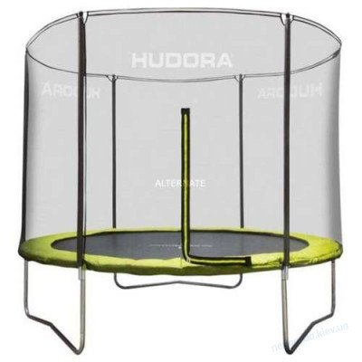 Батут Hudora Fabulous с наружной сеткой 300 см желтый до 100 кг