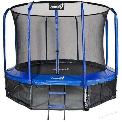 Батут Jumpi Maxy Comfort з внутрішньою сіткою 312 см синій до 160кг, фото 4