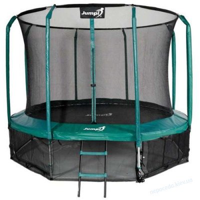Батут Jumpi Maxy Comfort с внутренней сеткой 312 см зеленый до 160 кг