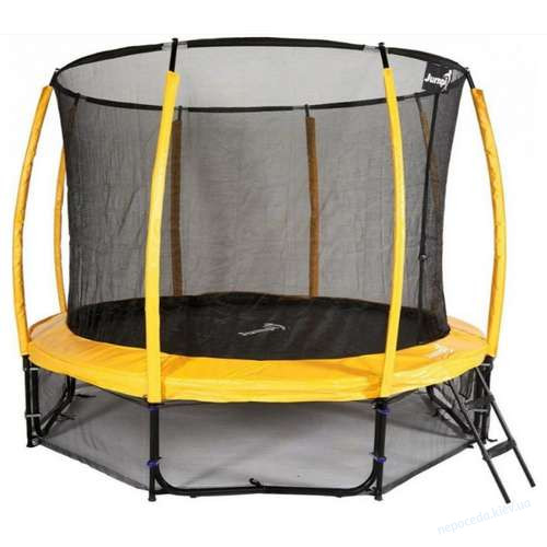 Батут Jumpi Maxy Comfort Plus з внутрішньою сіткою 312 см жовтий, фото 3