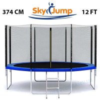 Батут SkyJump 374 см с защитной сеткой и лесенкой
