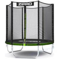 Батут небольшой 183 см Zipro Jump Pro с наружной сеткой черно-зеленый