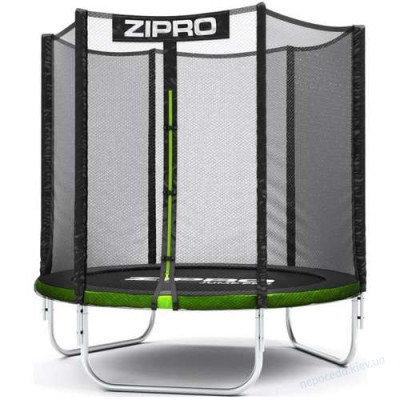Батут небольшой 183 см Zipro Jump Pro с наружной сеткой черно-зеленый