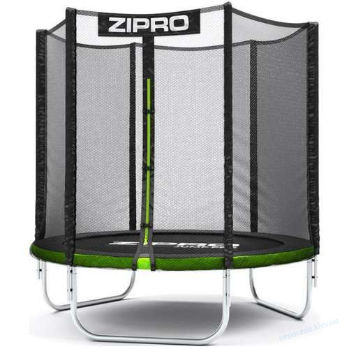 Батут небольшой 183 см Zipro Jump Pro с наружной сеткой черно-зеленый