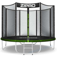 Батут Zipro Jump Pro 252 см до 150кг черно-зеленый с наружной сеткой