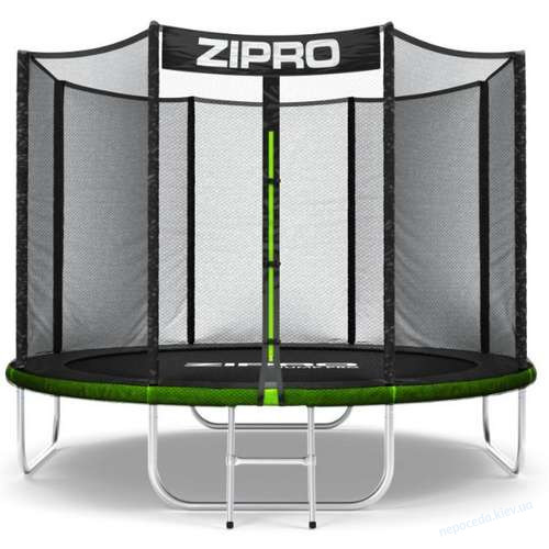 Батут Zipro Jump Pro 252 см черно-зеленый с наружной сеткой