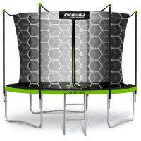 Батут Neo-Sport с внутренней сеткой 252 см черно-зеленый