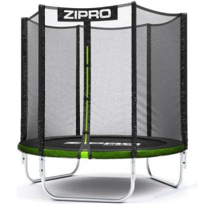 Батут небольшой 183 см Zipro Jump Pro с наружной сеткой черно-зеленый