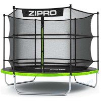 Батут Zipro Jump Pro 252 см (8фут.) черно-зеленый с внутренней сеткой