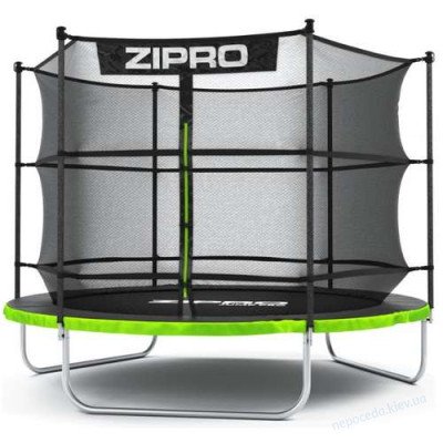 Батут Zipro Jump Pro 252 см (8фут.) чорно-зелений з внутрішньою сіткою