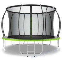Батут до 150кг 374 см Zipro Jump Pro Premium с внутренней сеткой черно-зеленый