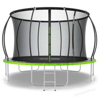 Батут 312 см Zipro Jump Pro Premium з внутрішньої сіткою чорно-зелений