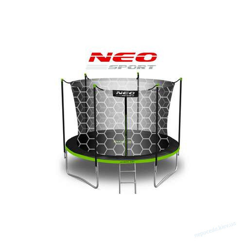 Батут Neo-Sport с внутренней сеткой 252 см черно-зеленый, фото 6