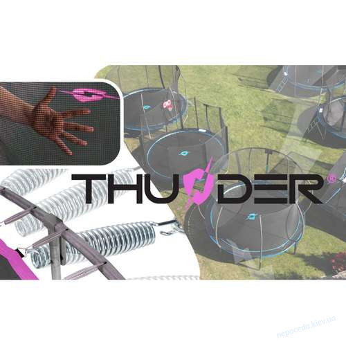 Батут THUNDER OUTSIDE PRO 183 см с наружной сеткой черно-розовый, фото 2