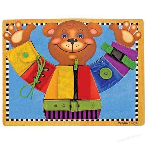 Бізіборд Ведмедик з застібками Melissa and Doug, фото 1