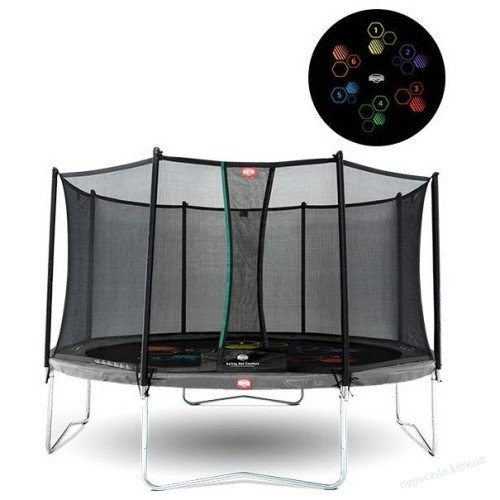Батут BERG Favorit 430 Grey Levels с защитной сеткой Comfort серый с игрой
