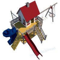 Сучасний дитячий майданчик Принц і Принцеса 1,5 з гіркой гвинтовою