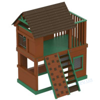 Детский двухэтажный игровой деревянный домик Kantri