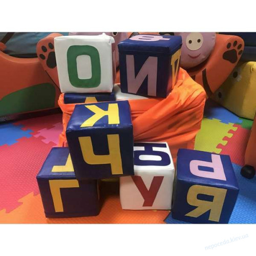 Игровой набор кубиков Азбука разноцветная 20 см, фото 6