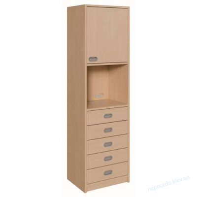 Одинарна шафа для навчальних матеріалів з ящиками (52×190×45 см)