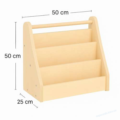 Портативный книжный шкаф Монтессори 50х25х50 см, фото 1