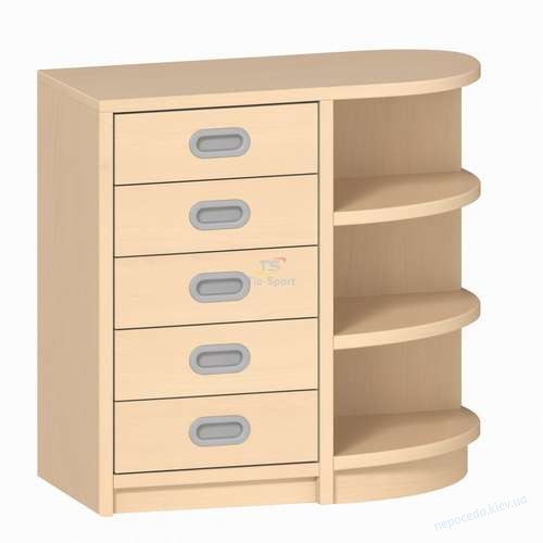 Шкаф-комод с выдвижными ящиками и открытыми полками (80×80×45 см)