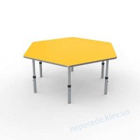Стол детский шестиугольный 1148x1006 цветное ДСП для детского сада