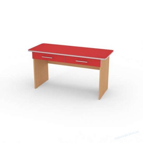 Стол детский Мышонок 2 рост.гр. с ящиком 1100x450x520 цветное ДСП для детского сада, фото 4